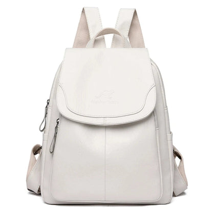 Women’s Leather Anti-Theft Backpack – Elegant, Secure & Versatile