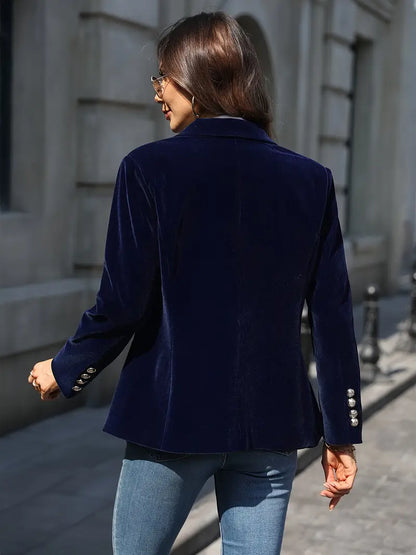 Elegant Women’s Velvet Blazer | Luxurious Autumn & Winter Outerwear
