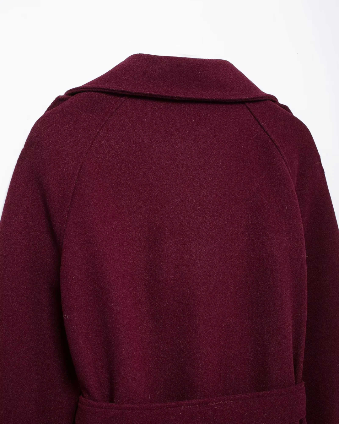 Women's Tricot Burgundy Trench Coat – Elegant and Warm Outerwear