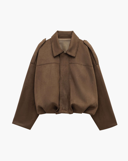 Women's Suede Bomber Jacket – Classic and Stylish Outerwear