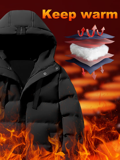 Long Padded Hooded Puffer Winter Jacket for Men | Great for Outdoor Activities