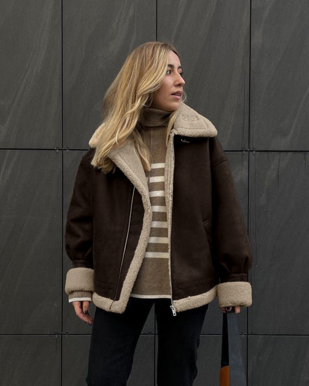 Women’s Suede & Shearling Jacket – Cozy & Stylish Outerwear
