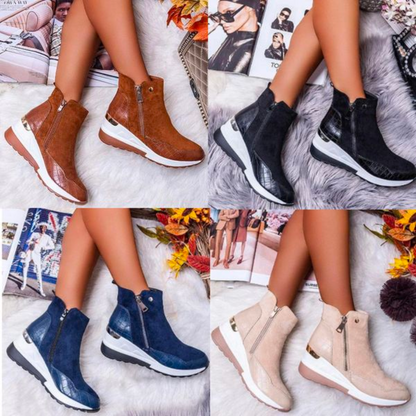 Casual Ankle Boots with Zipper and Heel for Women | Great for Casual Days