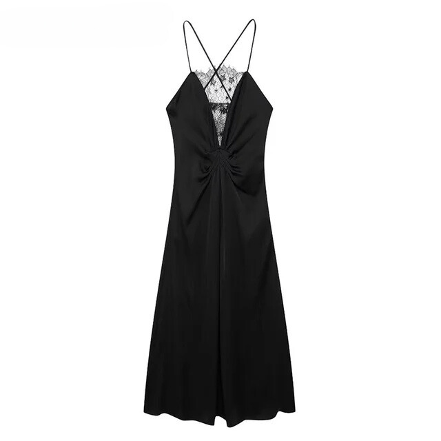 Women's Black Maxi Dress Polyester 6