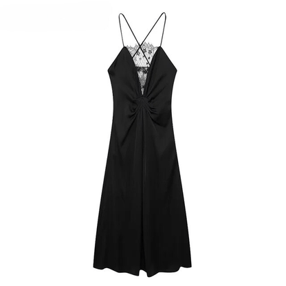 Women's Black Maxi Dress Polyester 6