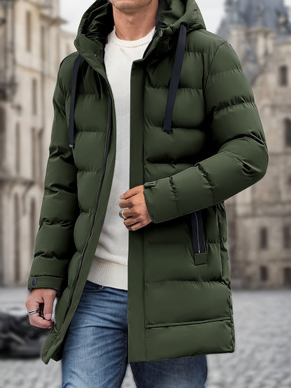 Long Padded Hooded Puffer Winter Jacket for Men | Great for Outdoor Activities