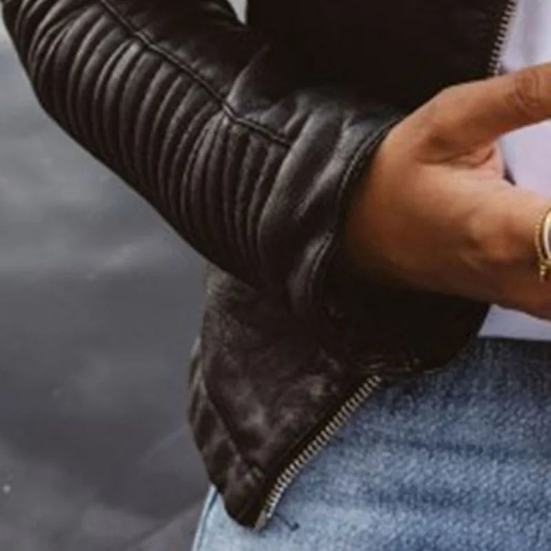 Casual Black Biker Jacket for Women | Great for Casual Days