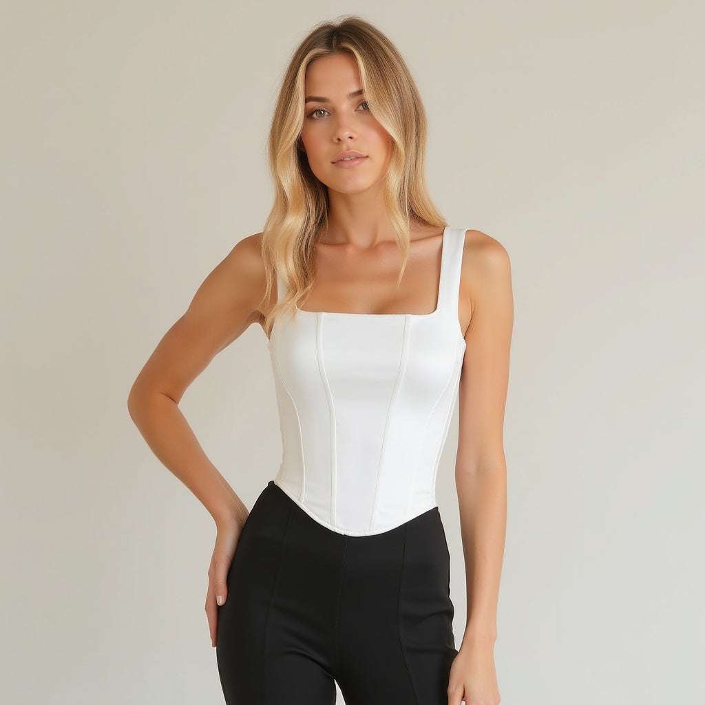 Women's Corset Crop Top Polyester 2