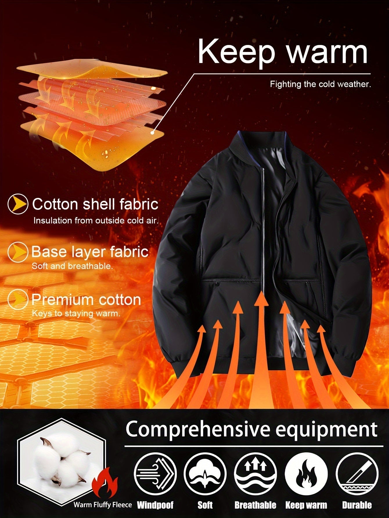 Baseball Collar Zip Up Solid Fleece With Pockets Winter Jacket For Men | Ideal for Winter