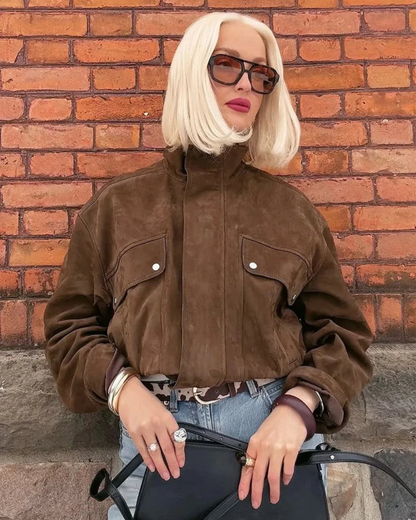 Women’s Vintage Suede Jacket – Classic & Stylish Outerwear
