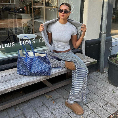 Women's Striped Trousers Comfortable Fit 7