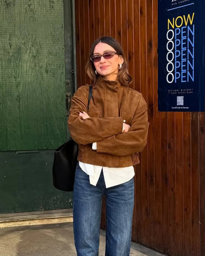 Women’s Vintage Suede Jacket – Classic & Stylish Outerwear