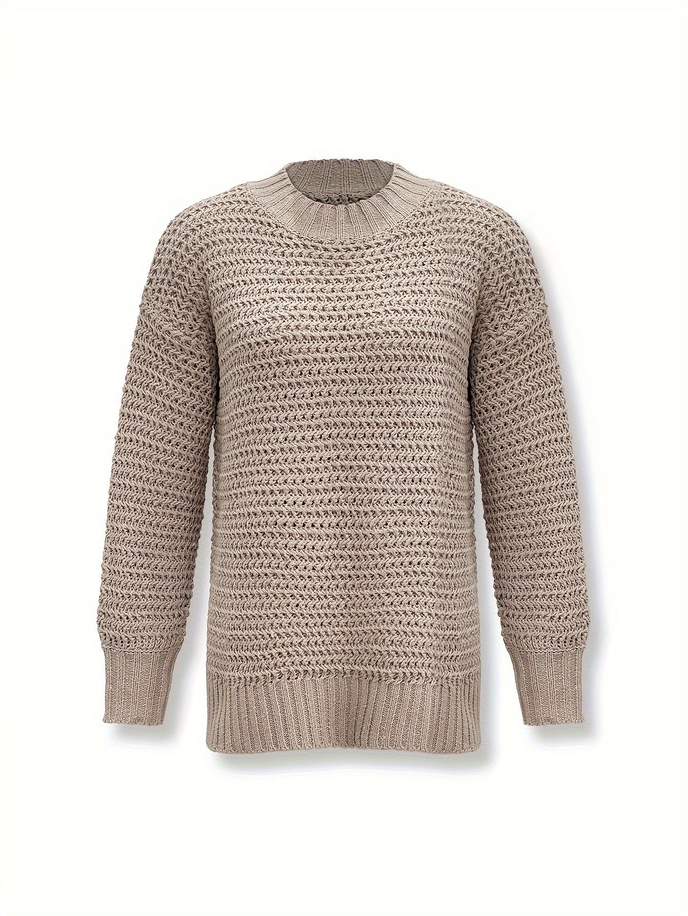 Casual Cotton Solid Turtle Neck Pullover Sweater with Split Long Sleeves for Women | Ideal for Spring