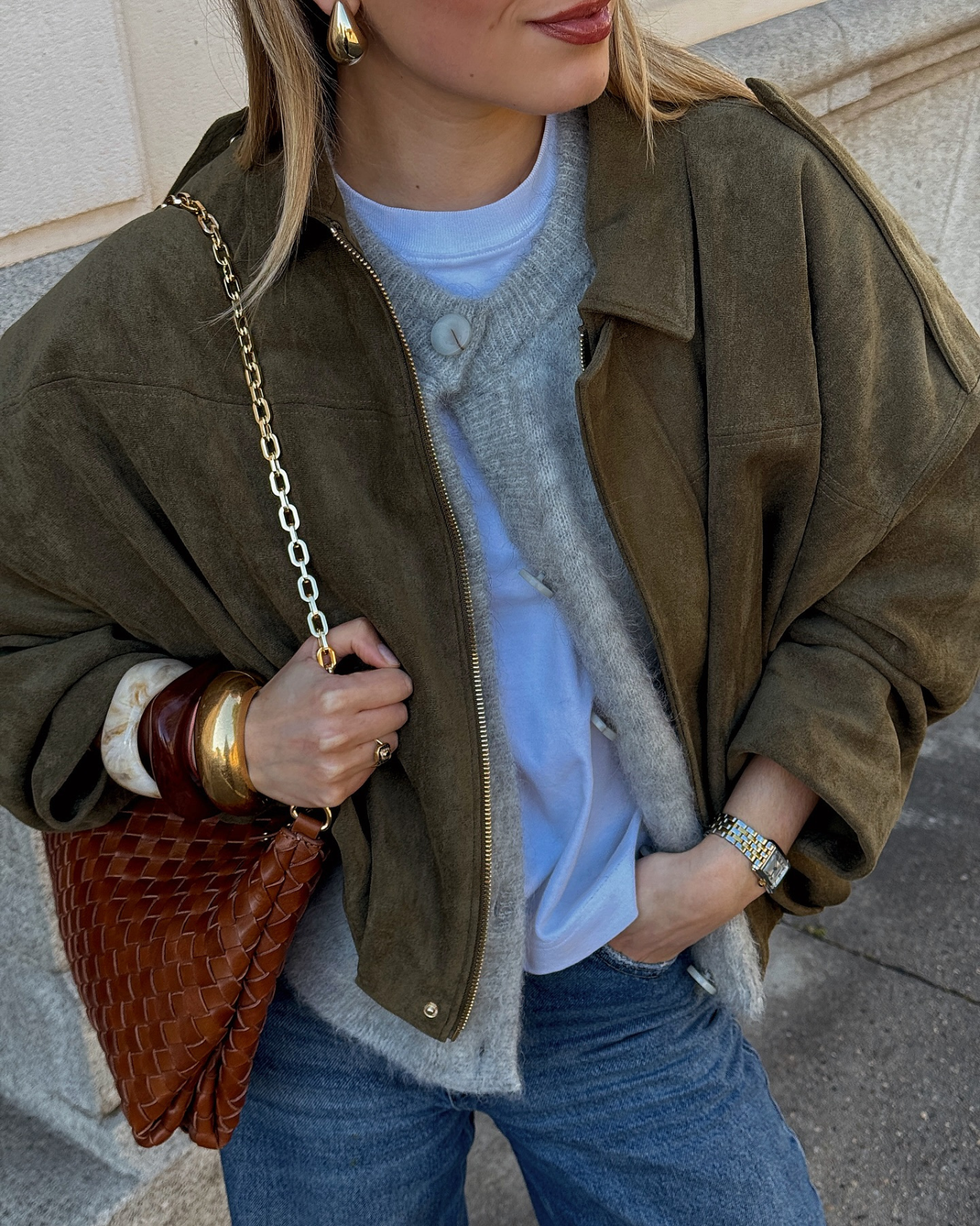 Women's Suede Bomber Jacket – Classic and Stylish Outerwear