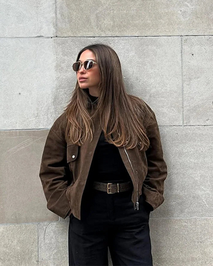 Women’s Vintage Suede Jacket – Classic & Stylish Outerwear