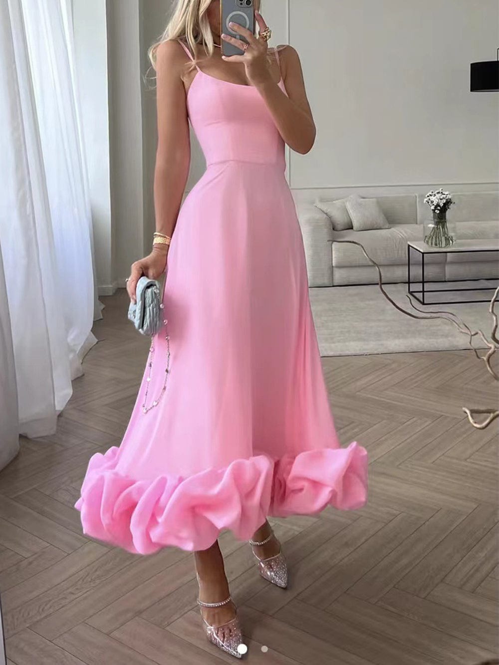 Women's - Midi Dress - Elegant - Material - Ideal for Parties