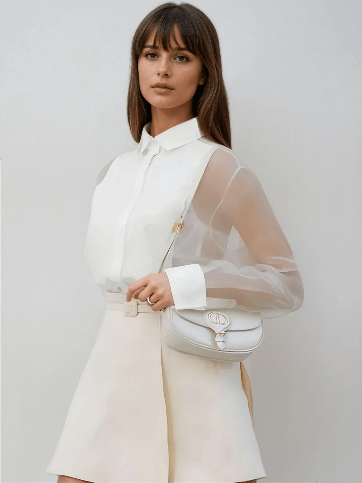 Women's Organza Top Blouse with Puff Sleeves 2