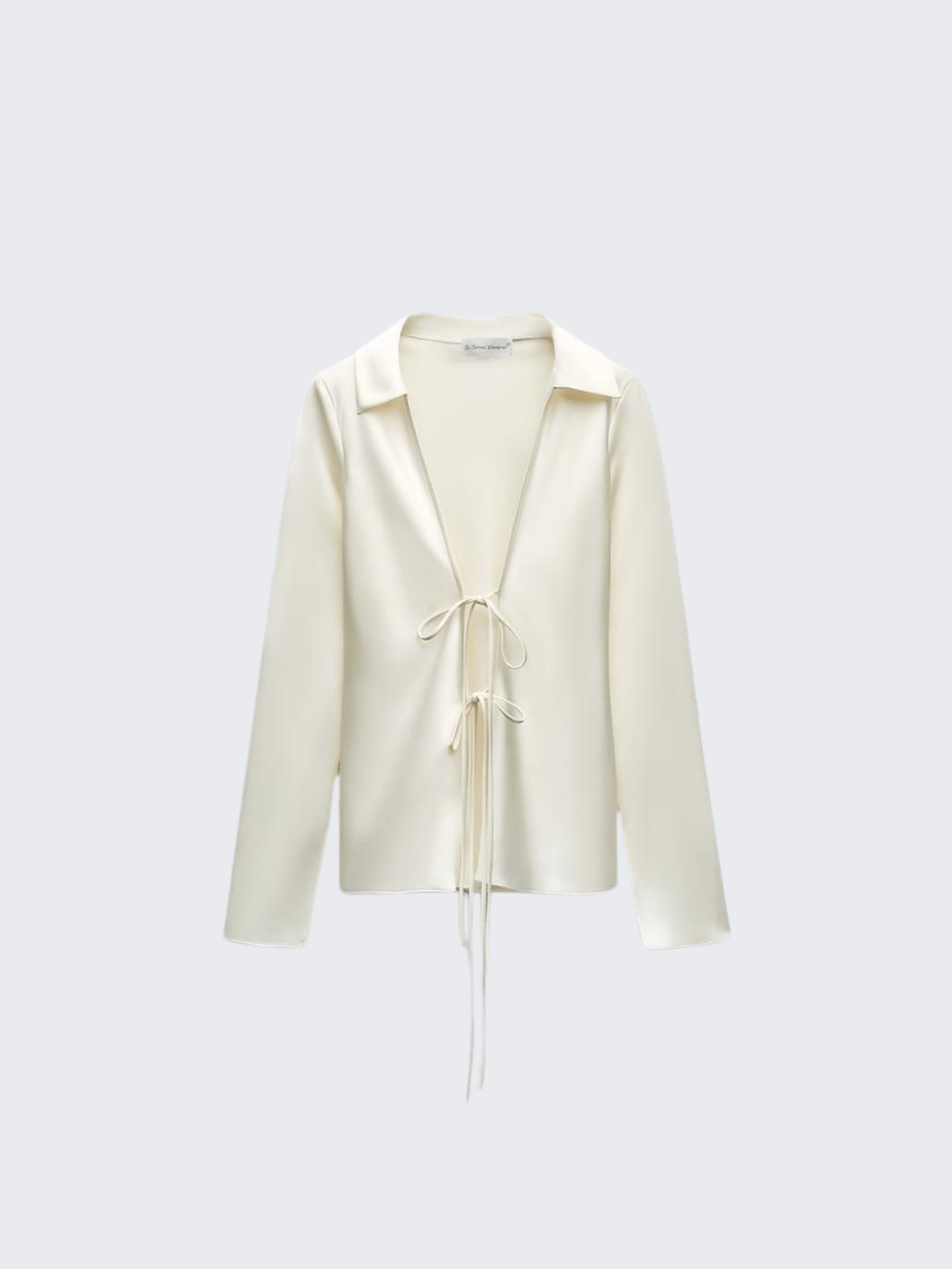 Women's Satin Blouse with Front-Tie Detail 3
