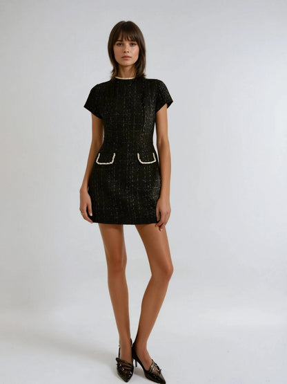 Women's Black Dress Tweed Formal 2