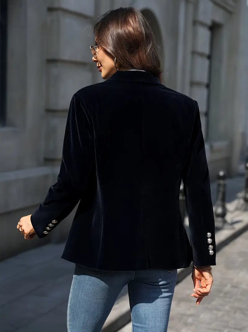 Elegant Women’s Velvet Blazer | Luxurious Autumn & Winter Outerwear