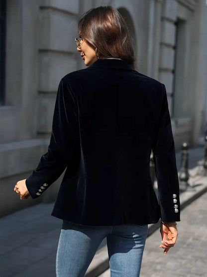 Elegant Women’s Velvet Blazer | Luxurious Autumn & Winter Outerwear