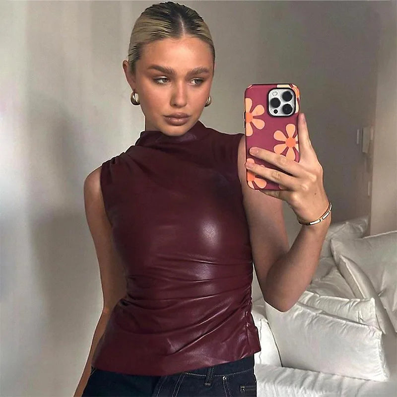 Women's Going Out Top Polyester Burgundy 7