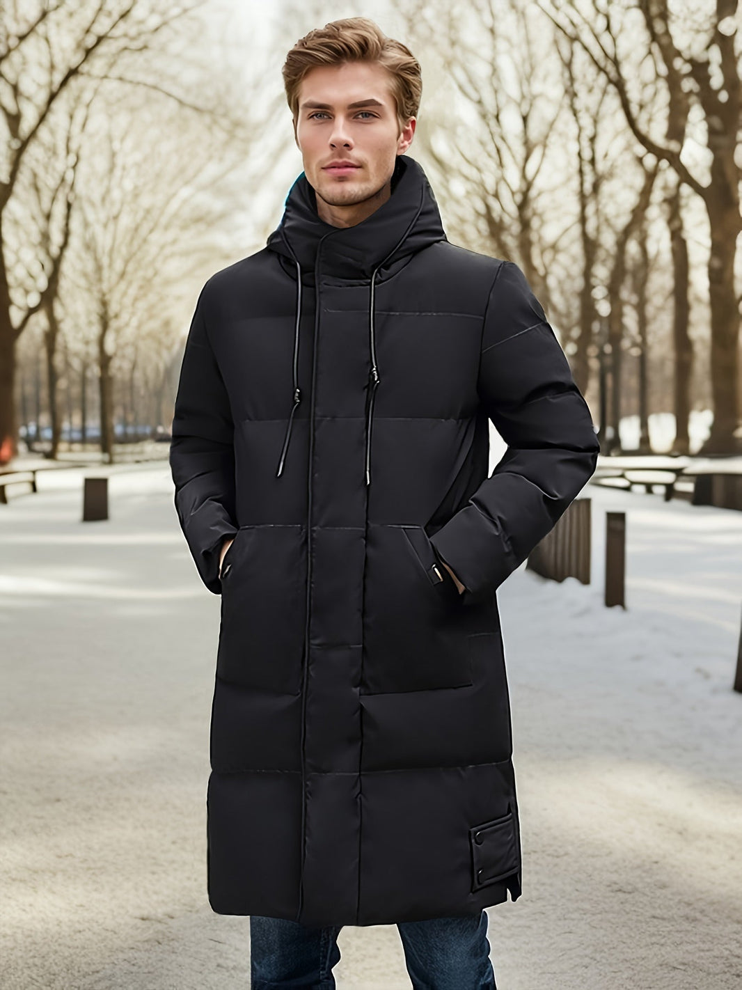 Casual Black Cotton Hooded Winter Jacket For Men | Great for Casual Days