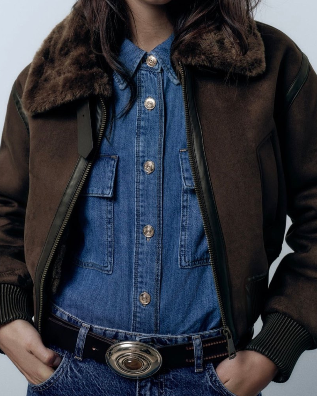 Women’s Suede Bomber Jacket – Stylish & Timeless