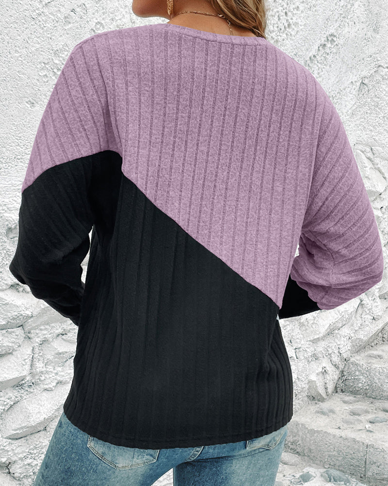 Casual Cotton Sweater With Halfcolor For Women | Ideal for Autumn
