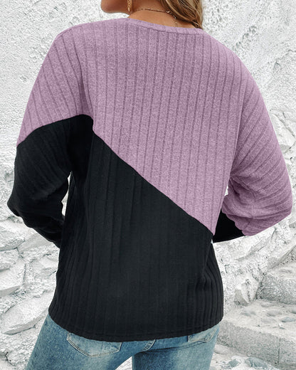 Casual Cotton Sweater With Halfcolor For Women | Ideal for Autumn