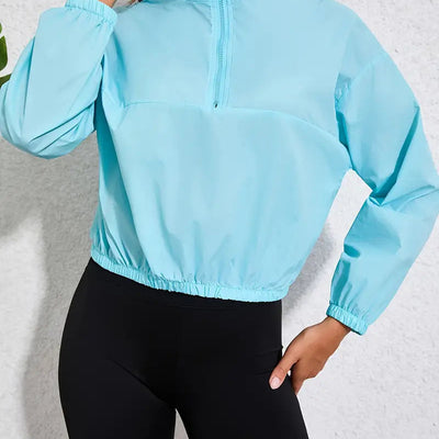 Casual Blue Zip-up Windbreaker Jacket | Great for Outdoor Activities