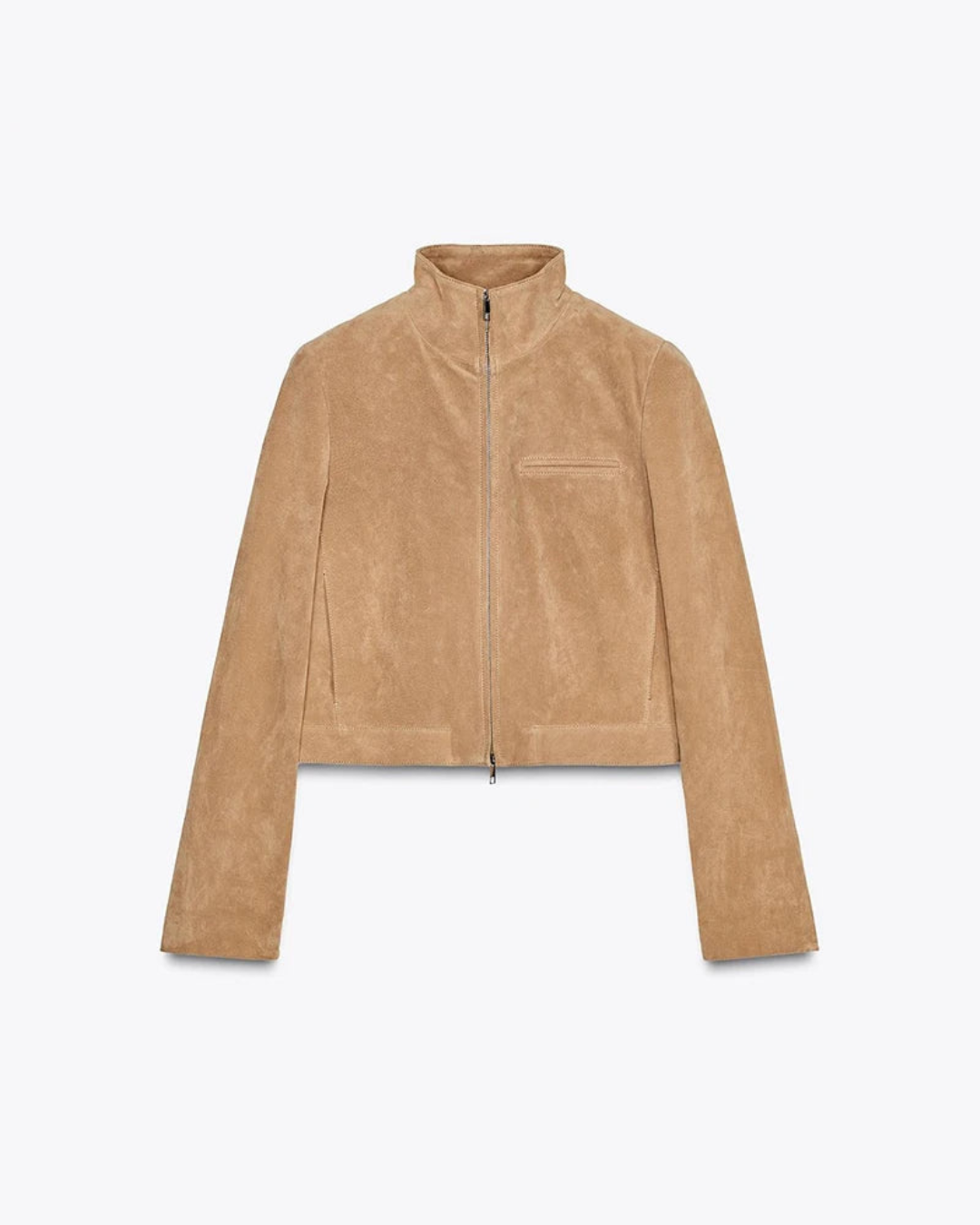 Women’s Suede Cropped Jacket – Stylish & Versatile