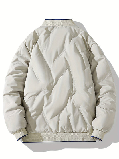 Baseball Collar Zip Up Solid Fleece With Pockets Winter Jacket For Men | Ideal for Winter