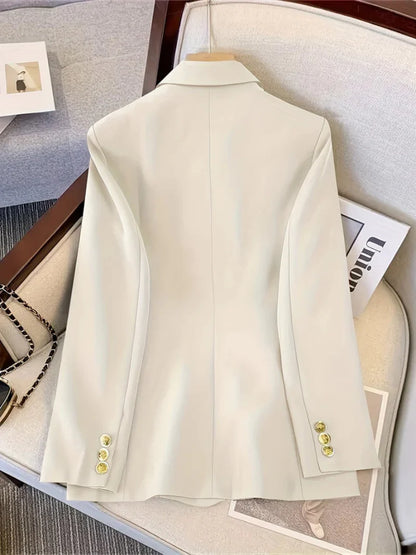 Women's Elegant Slim Business Blazer with Golden Buttons | Ideal for All Seasons