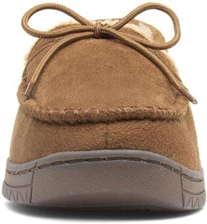 Men’s Moccasin Slippers | Grey Indoor Winter Shoes