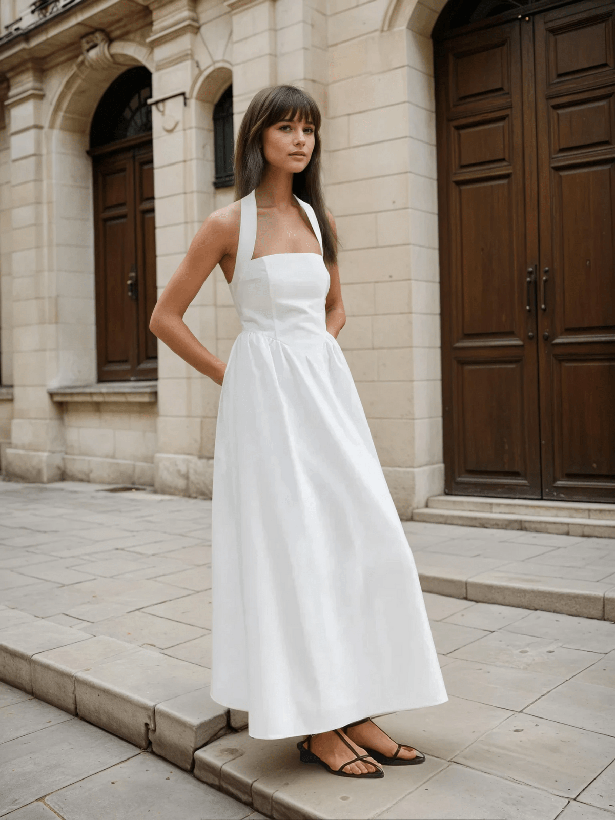 Women's Summer A-Line Dress Linen Blend 4