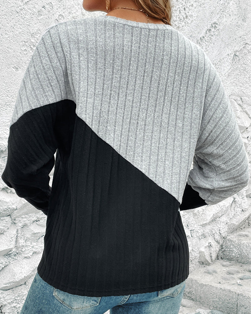 Casual Cotton Sweater With Halfcolor For Women | Ideal for Autumn