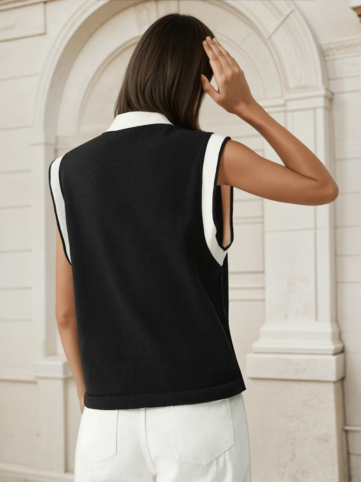 Women's Sweater Vest Viscose Polyester Blend 4