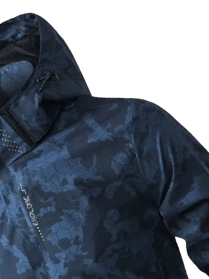 Camouflage Pattern Print Hooded Windbreaker Outdoorjacket For Spring Autumn For Men | Great for Spring & Autumn