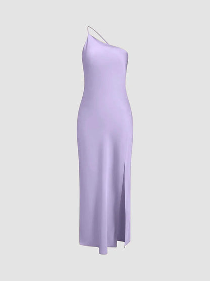 Women's Satin Maxi Dress Open Back Elegant 6