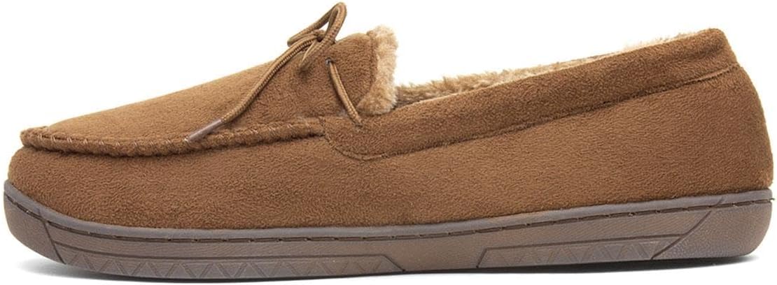 Men’s Moccasin Slippers | Grey Indoor Winter Shoes