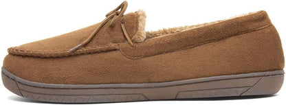 Men’s Moccasin Slippers | Grey Indoor Winter Shoes
