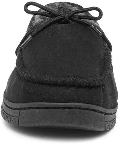 Men’s Moccasin Slippers | Grey Indoor Winter Shoes