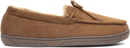 Men’s Moccasin Slippers | Grey Indoor Winter Shoes