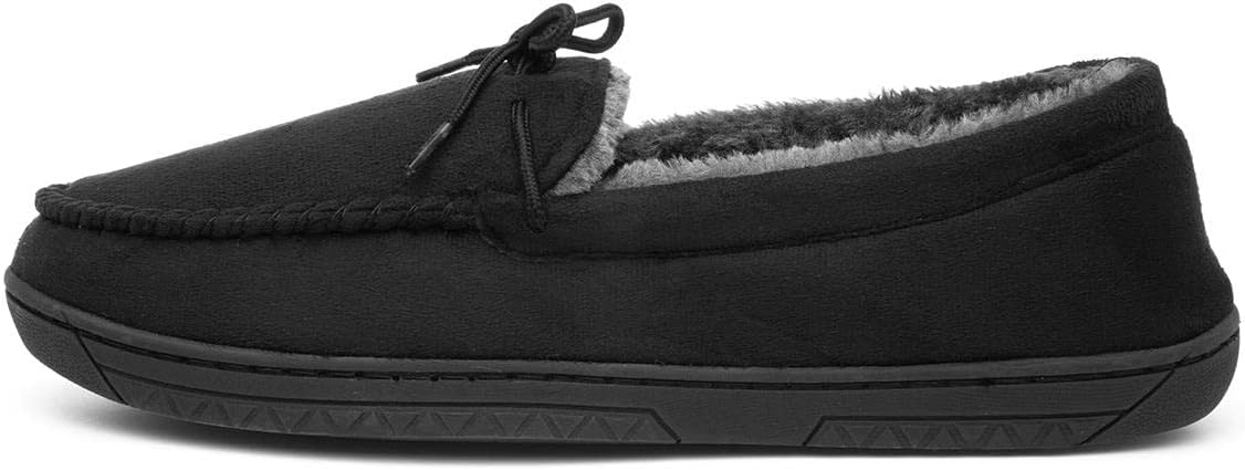 Men’s Moccasin Slippers | Grey Indoor Winter Shoes