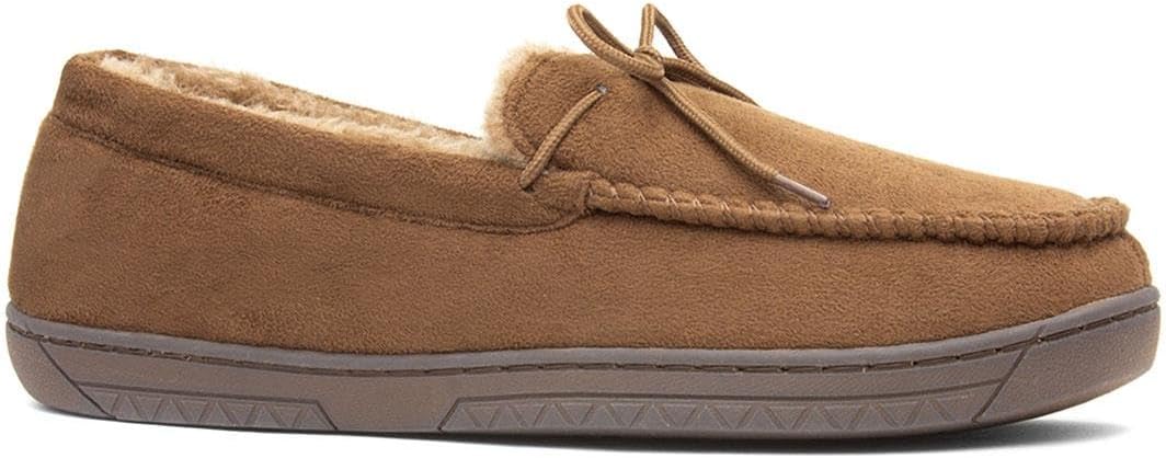 Men’s Moccasin Slippers | Grey Indoor Winter Shoes