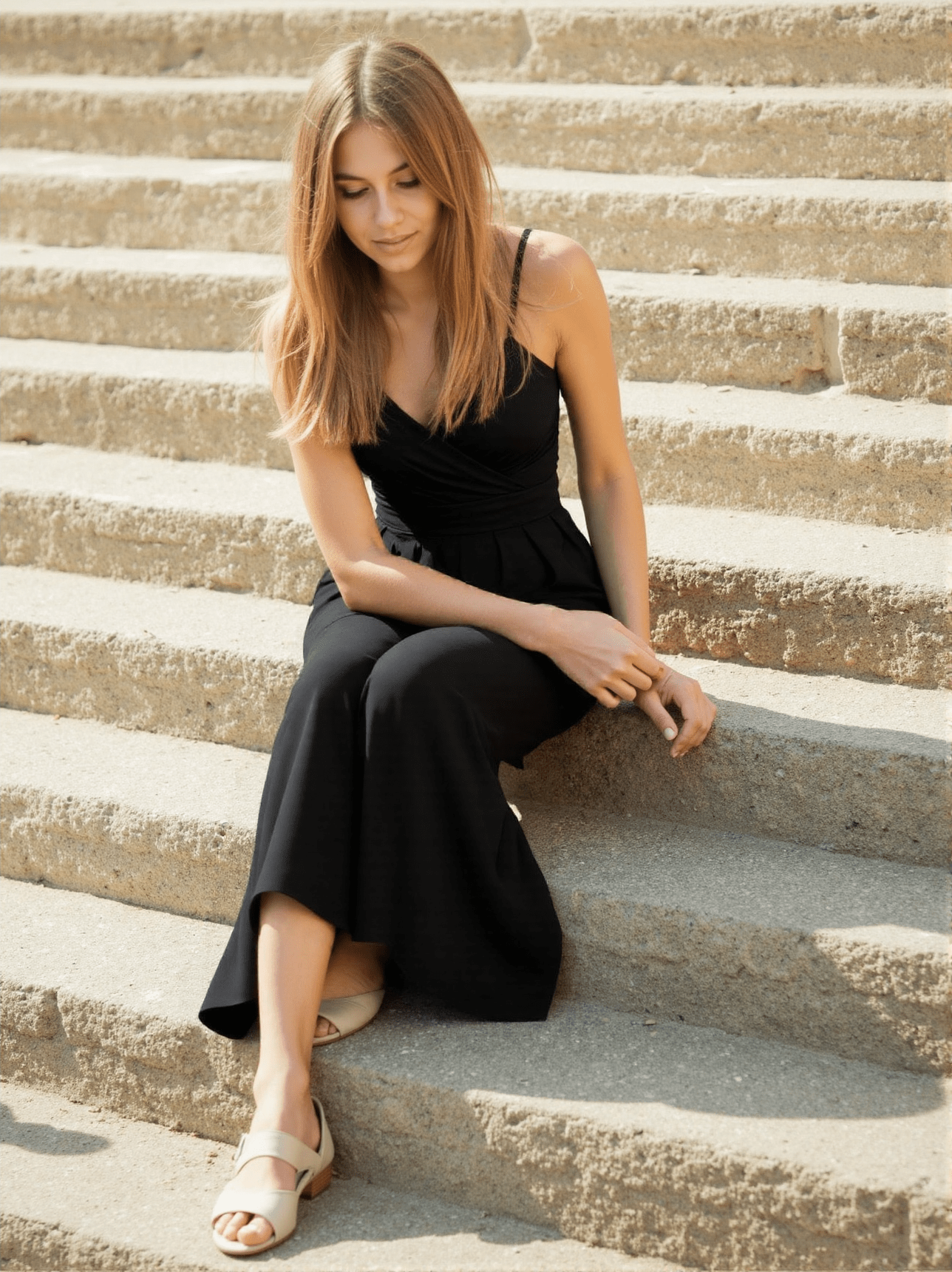 Women's Long Jumpsuit Cotton Spaghetti Straps 4