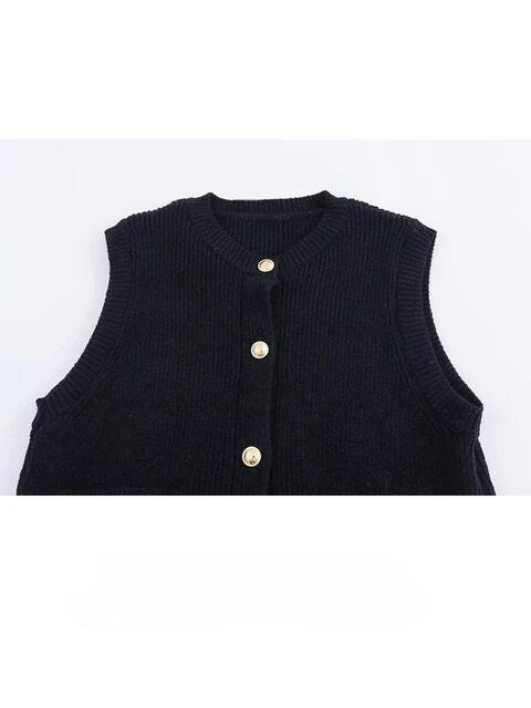Women's Sweater Vest High-Quality Fabric Sleeveless 3