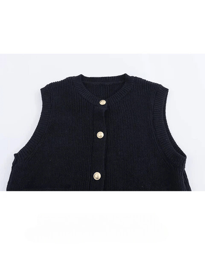Women's Sweater Vest High-Quality Fabric Sleeveless 3