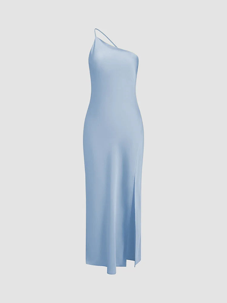 Women's Satin Maxi Dress Open Back Elegant 8